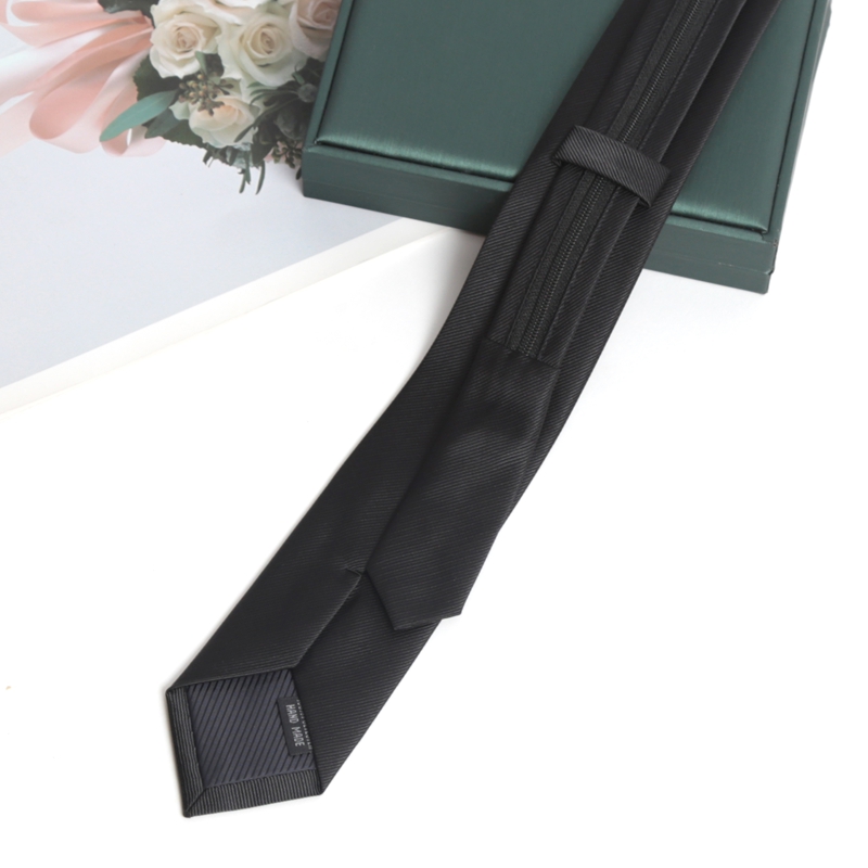 Black Colors Zipper Tie Handma - Skinny Tie Men review and price