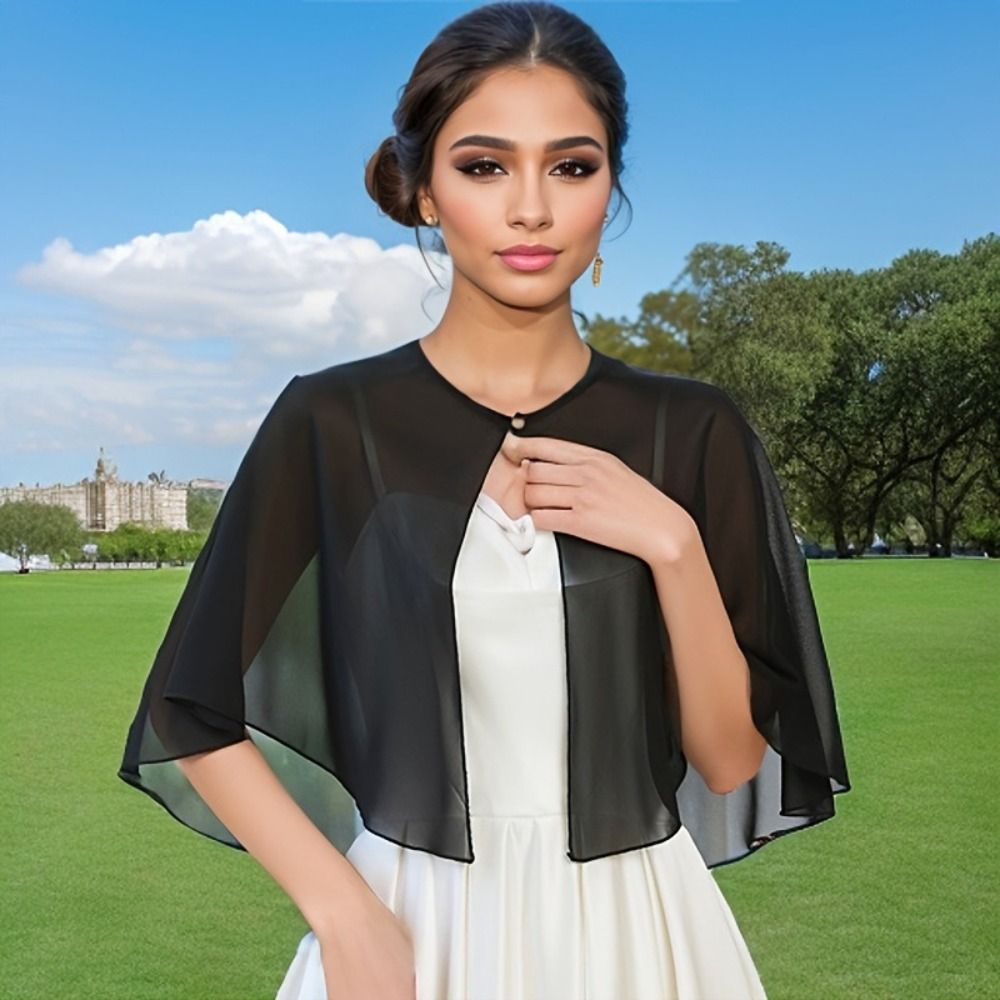 Vintage Sheer Chiffon Capelet  - Stole Wedding Shawl review and price